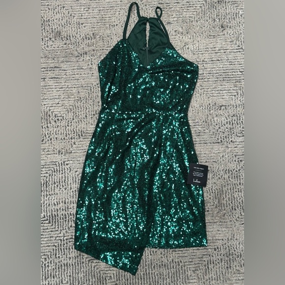 NEW Lulus Hilaria Emerald Green Sequin Bodycon Mini Dress Women’s XS Glitz Glam - Picture 13 of 13